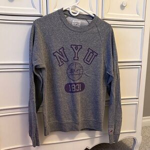 League Gray Crewneck with Purple NYU Graphic